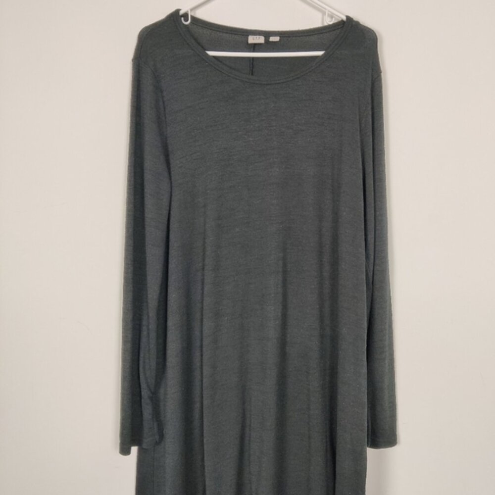 Gap Women's Black Long Sleeve Tunic Top Midi Dress Size Large Goth Whimsical